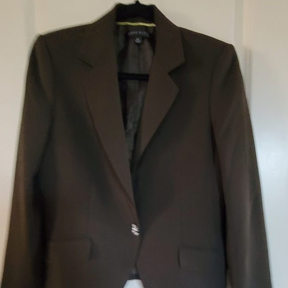 Anne Klein Women's Green Blazer Jacket Size 6P with Removable Brooch - Picture 10 of 10